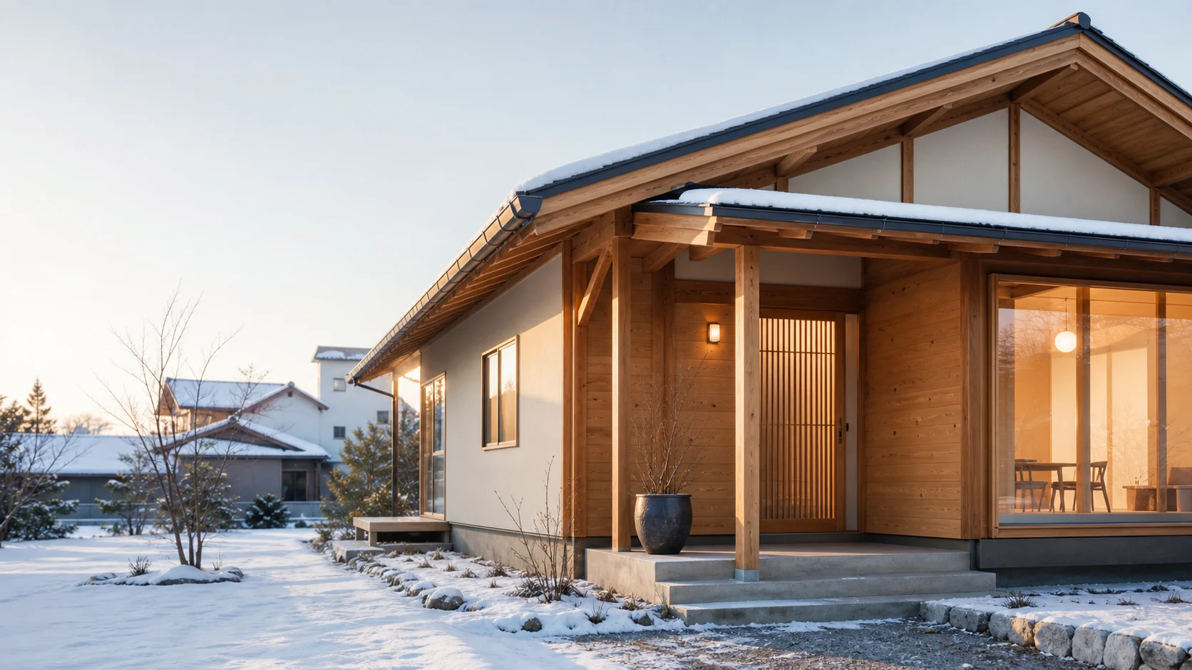 雪国の木の住まい外観